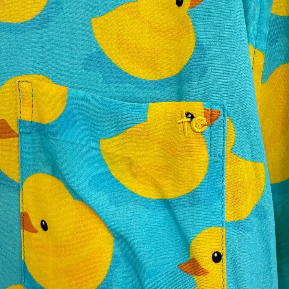 Tipsy Elves Blue Shirt with Yellow Duck Print - Picture 3 of 5